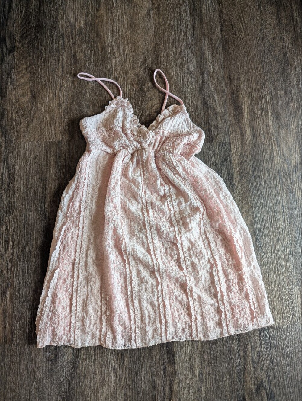 Babydoll Light Pink Lace Camisole with Spaghetti Straps 21 Saints